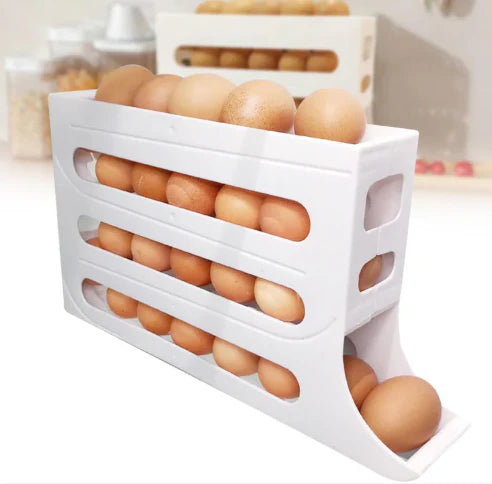 🧊 Ordena tu nevera en segundos 🥚 con el Dispensador de Huevos de 4 Niveles