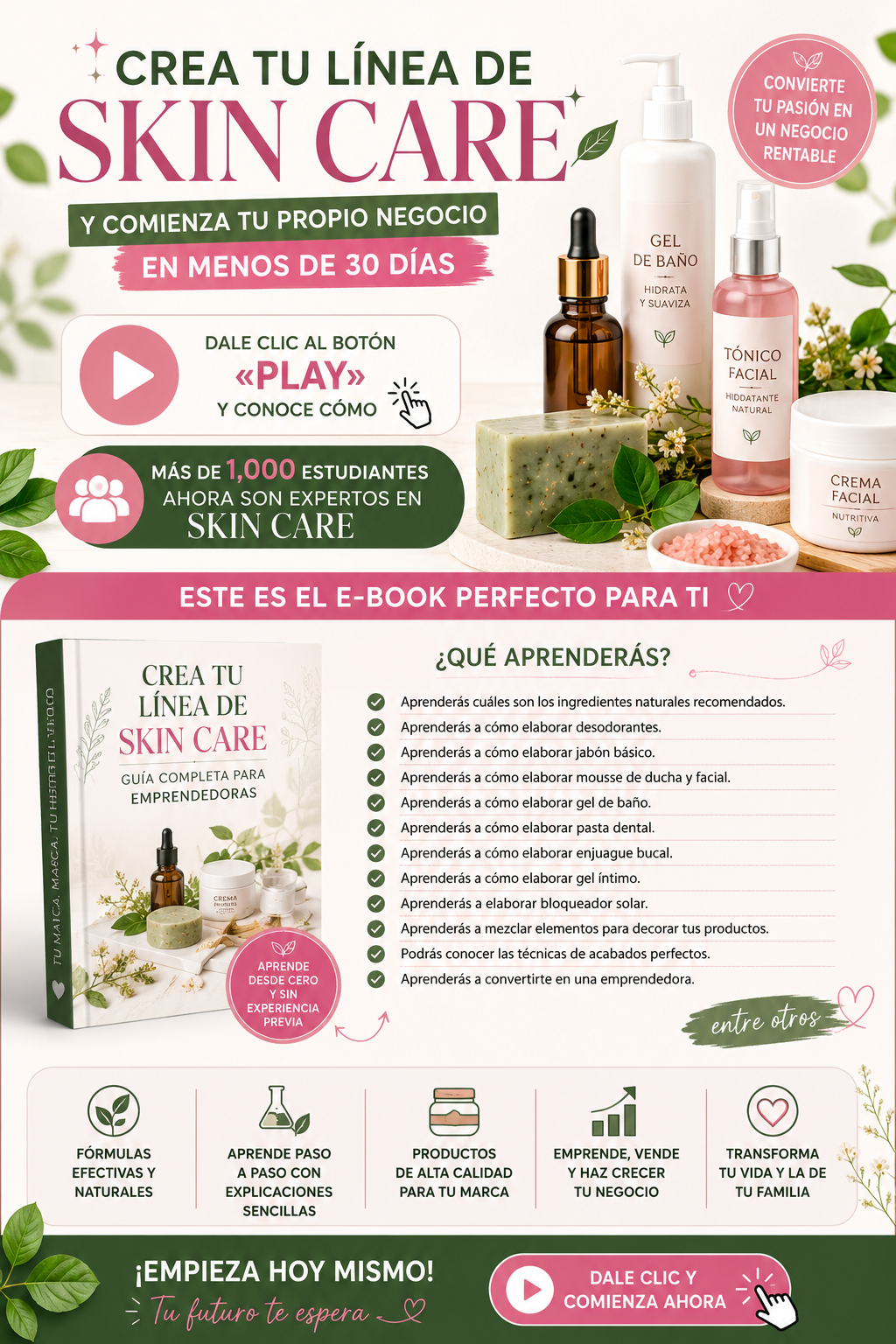 CREA TU LÍNEA DE SKIN CARE PARA NEGOCIO EN MENOS DE 30 DÍAS