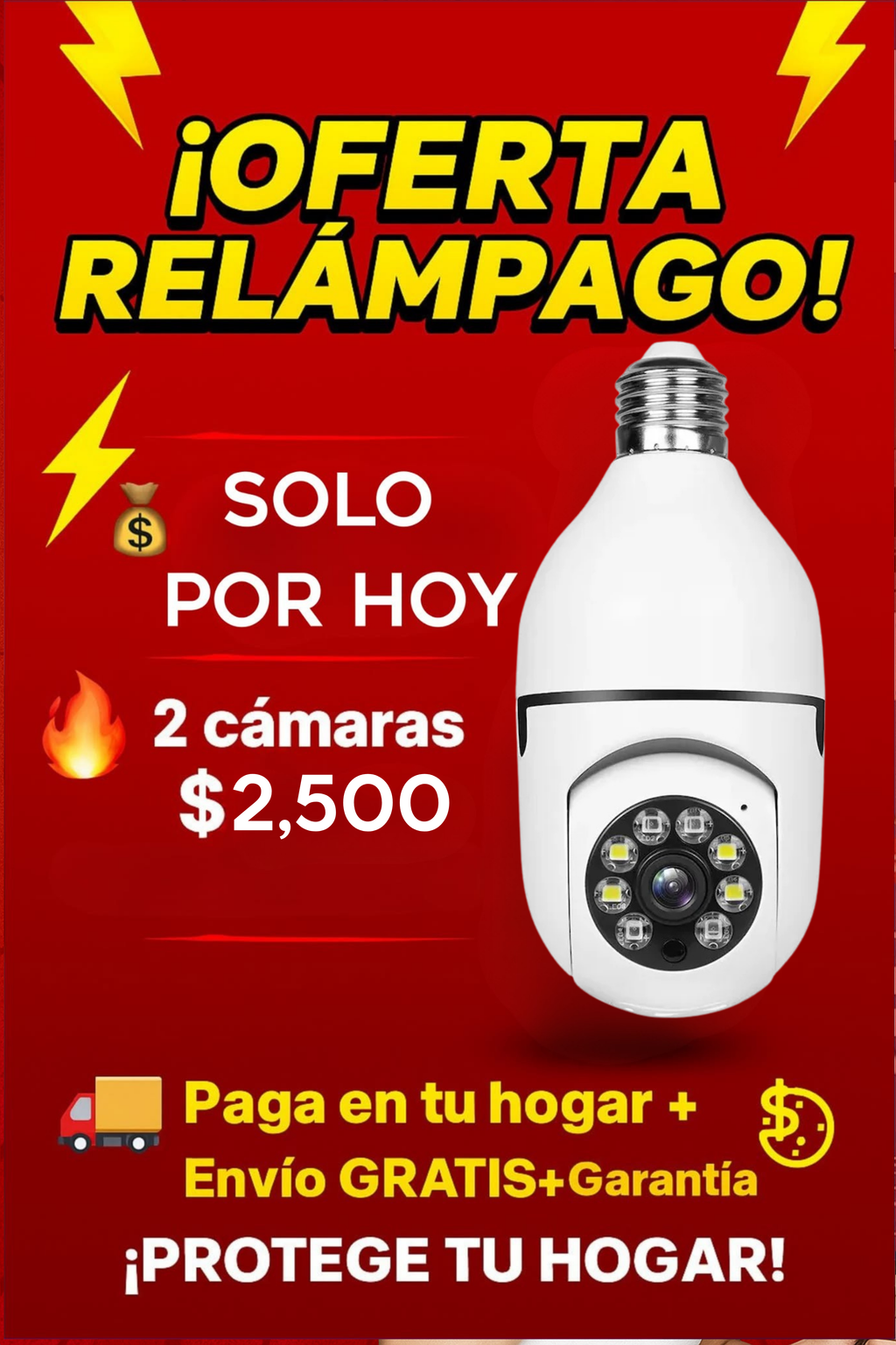 💡📷 2 cámaras de bombillo por solo 2,000 pesos