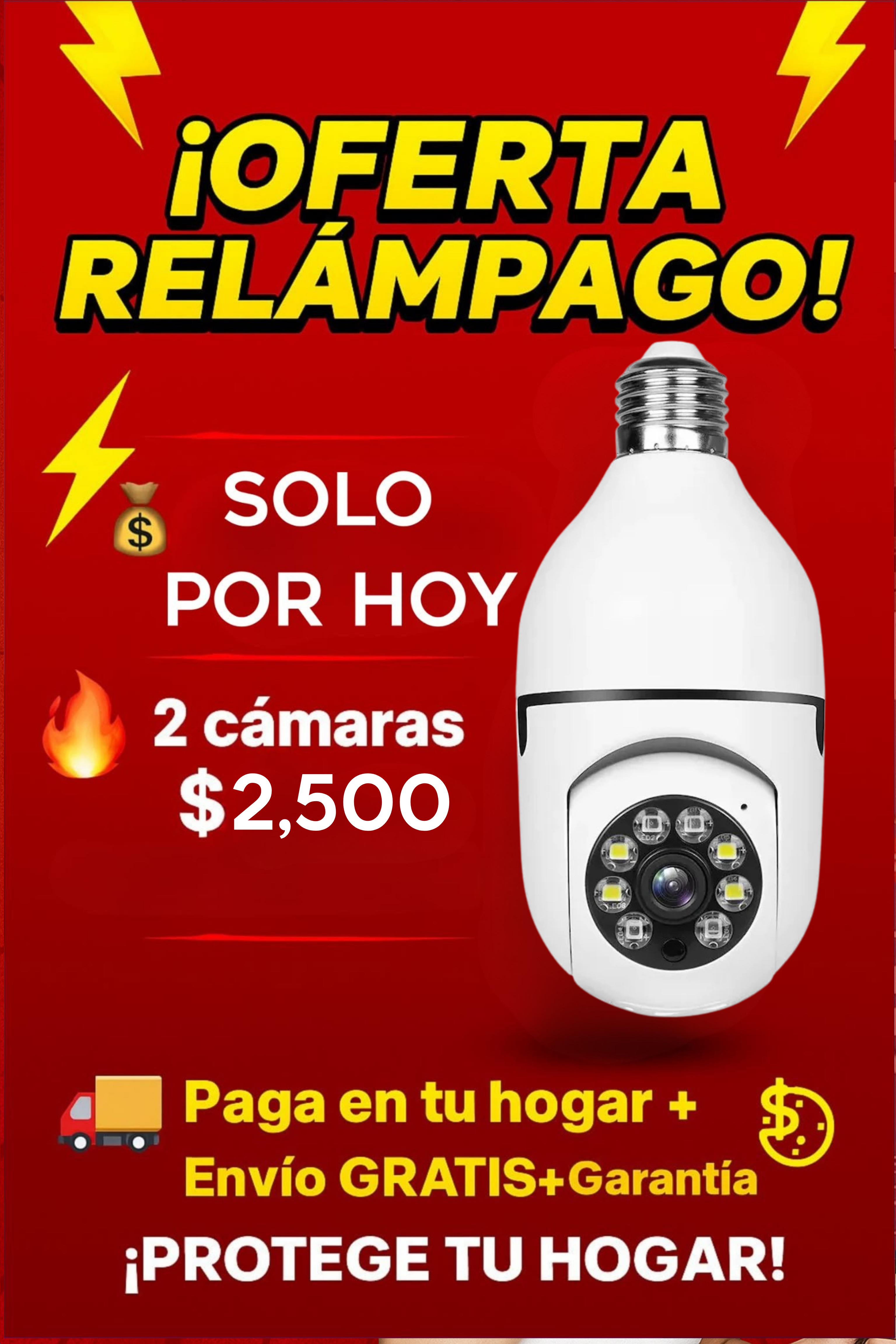 💡📷 2 cámaras de bombillo por solo 2,000 pesos