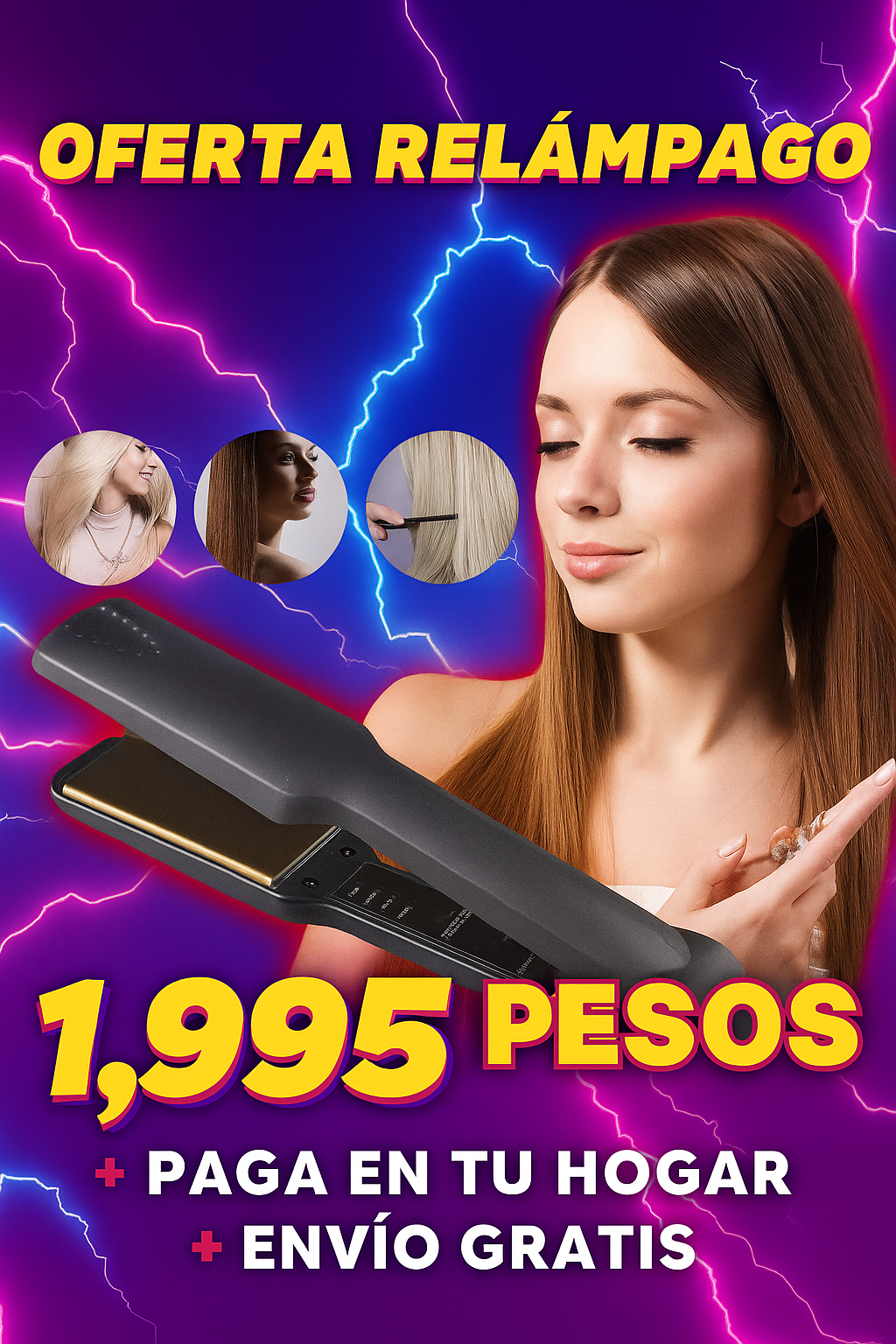 🔥Plancha Love Nova – Cabello Liso y Brillante en Minutos🔥