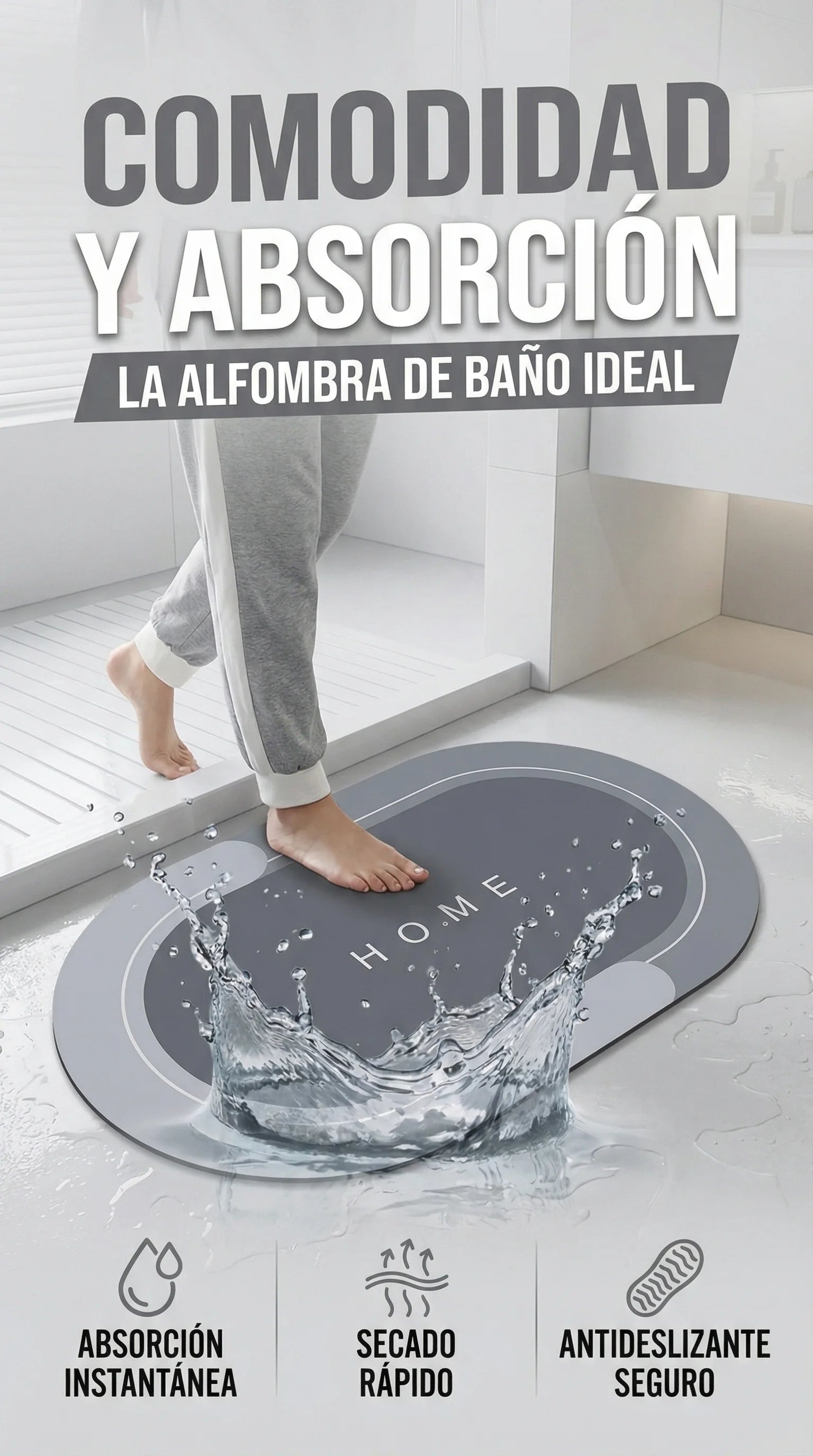ALFOMBRA BAÑO ✨  Estilo y limpieza para tus espacios.  🔥 (Lleva 2da unidad con 50% DESCUENTO)